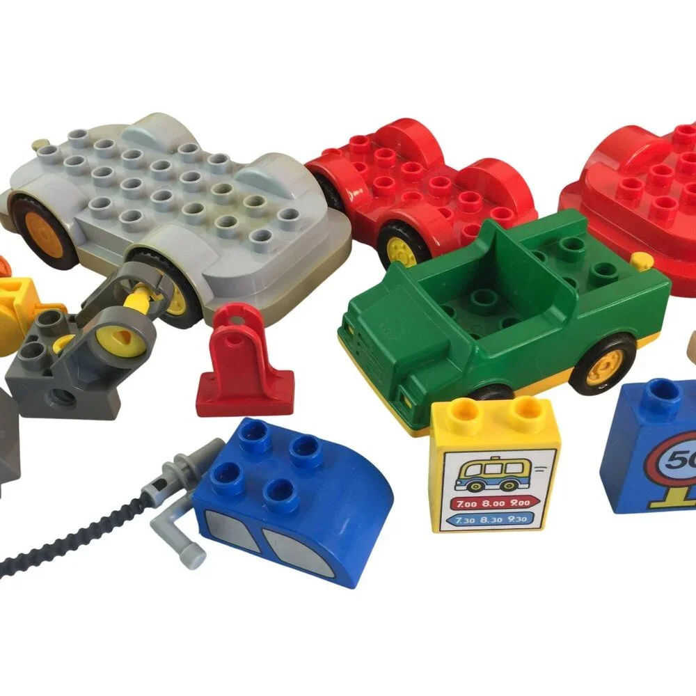 Lego Duplo Vehicle Parts Lot 50+ Pieces Construction Helicopter Motorcycle Train